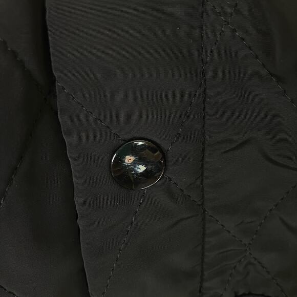 Talbots | Black Quilted Vest Snap Polyester Womens Large - Picture 4 of 8